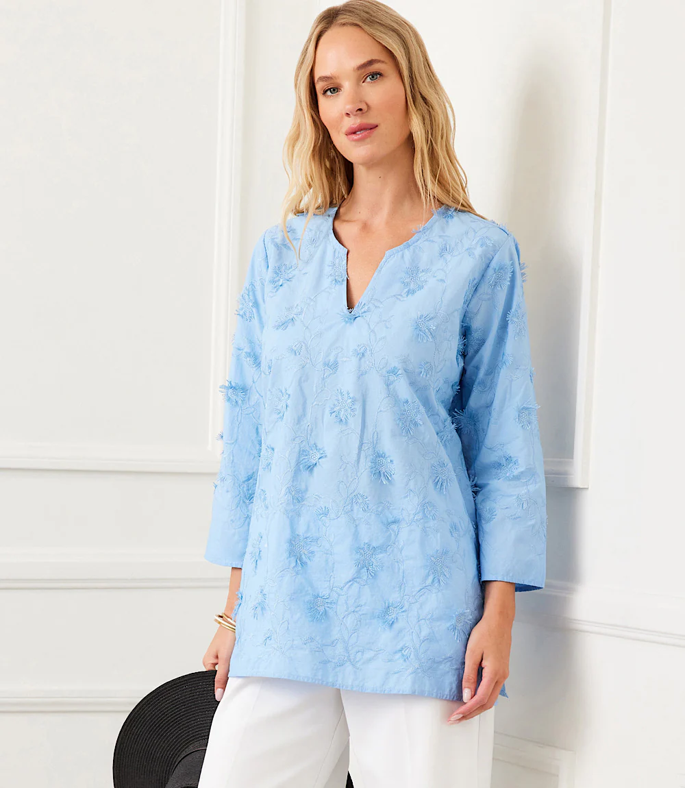3/4 Sleeve Embroidered Tunic