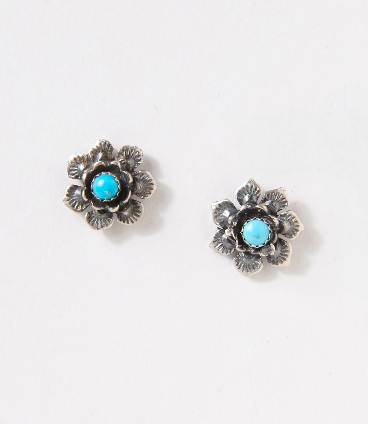 Embellished Flower Turquoise Earrings