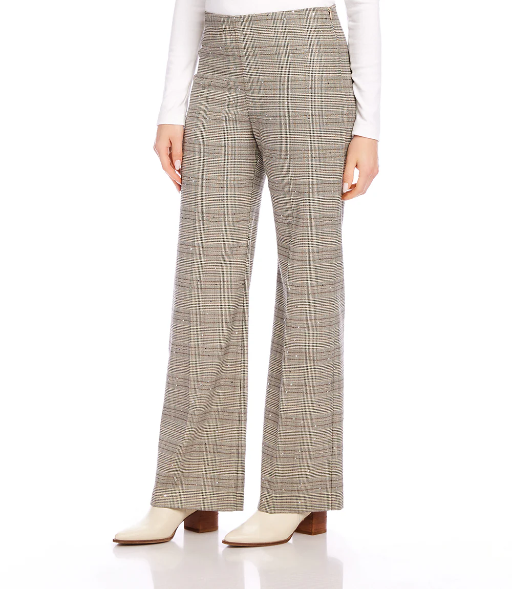 Sequin Plaid Pants