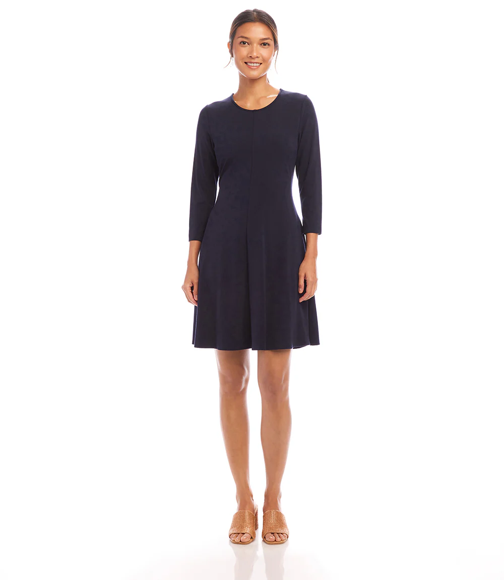 3/4 Sleeve Fit & Flare Dress