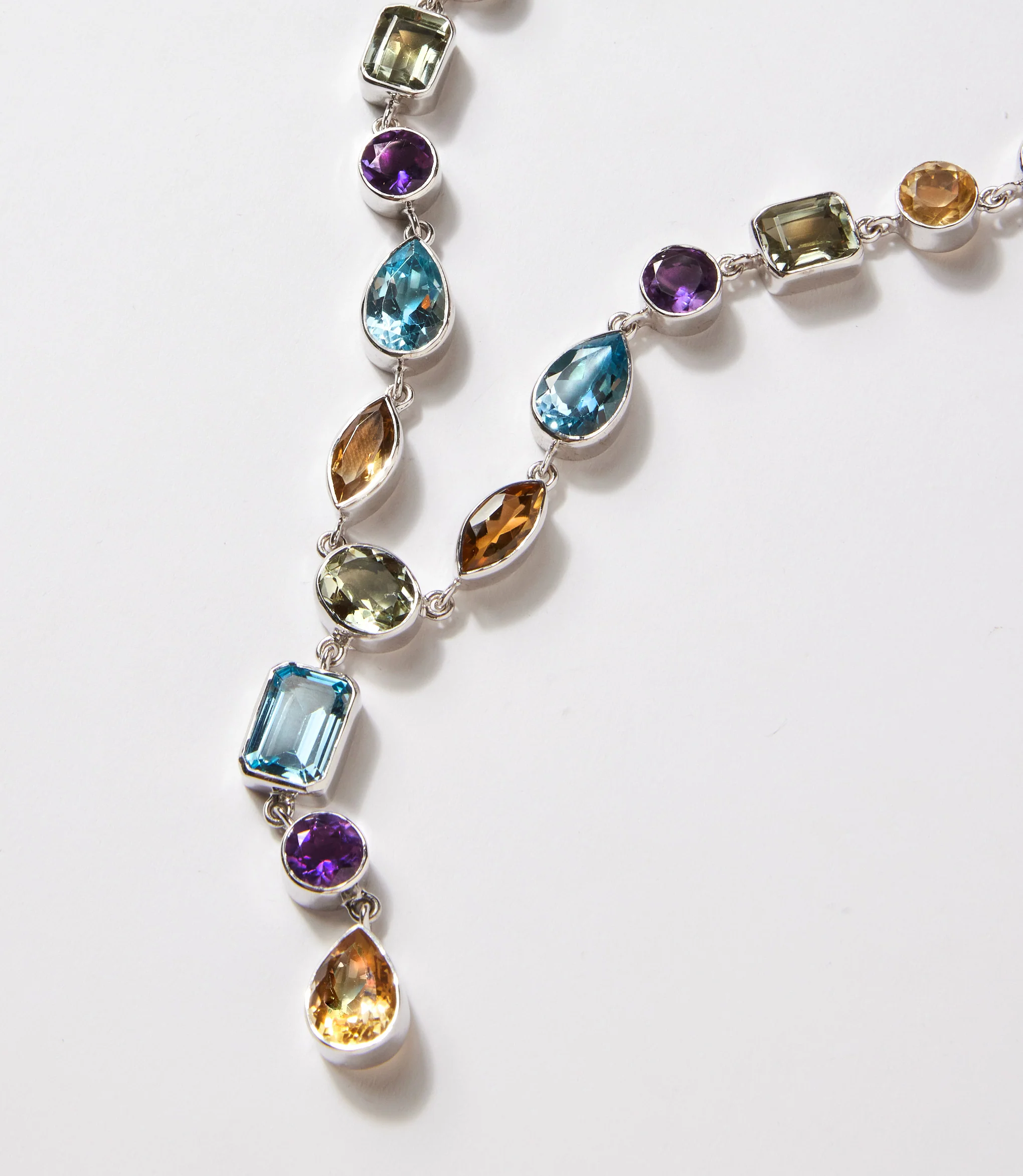 Amethyst, Topaz, And Citrine Necklace