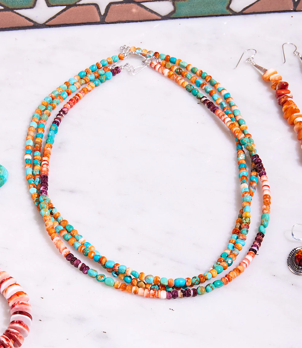 Turquoise And Spiny Oyster Necklace
