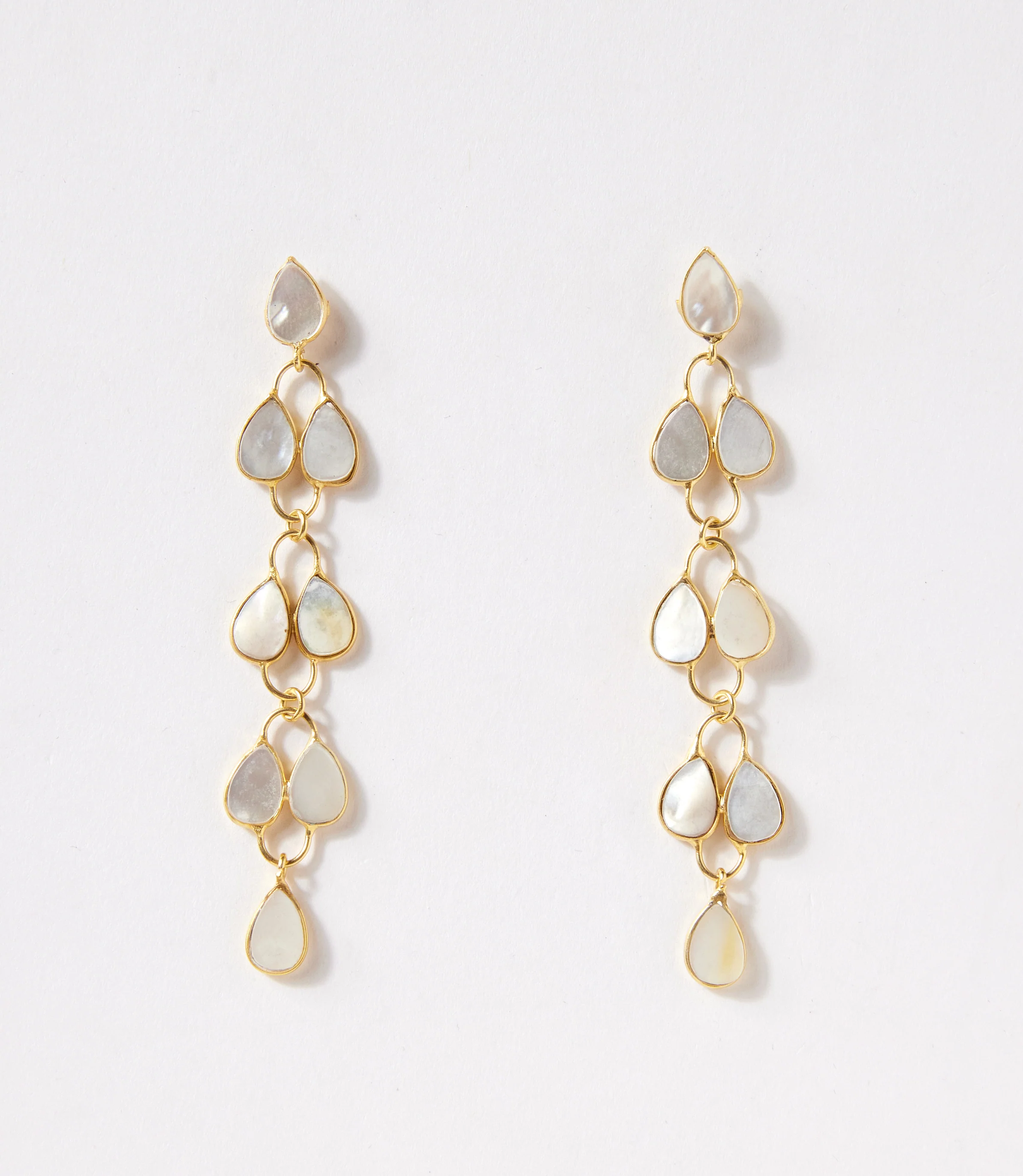 Feather Drop Gemstone Earrings
