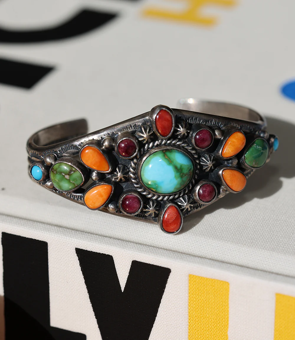 Turquoise & Spiny Oyster Embellished Cuff