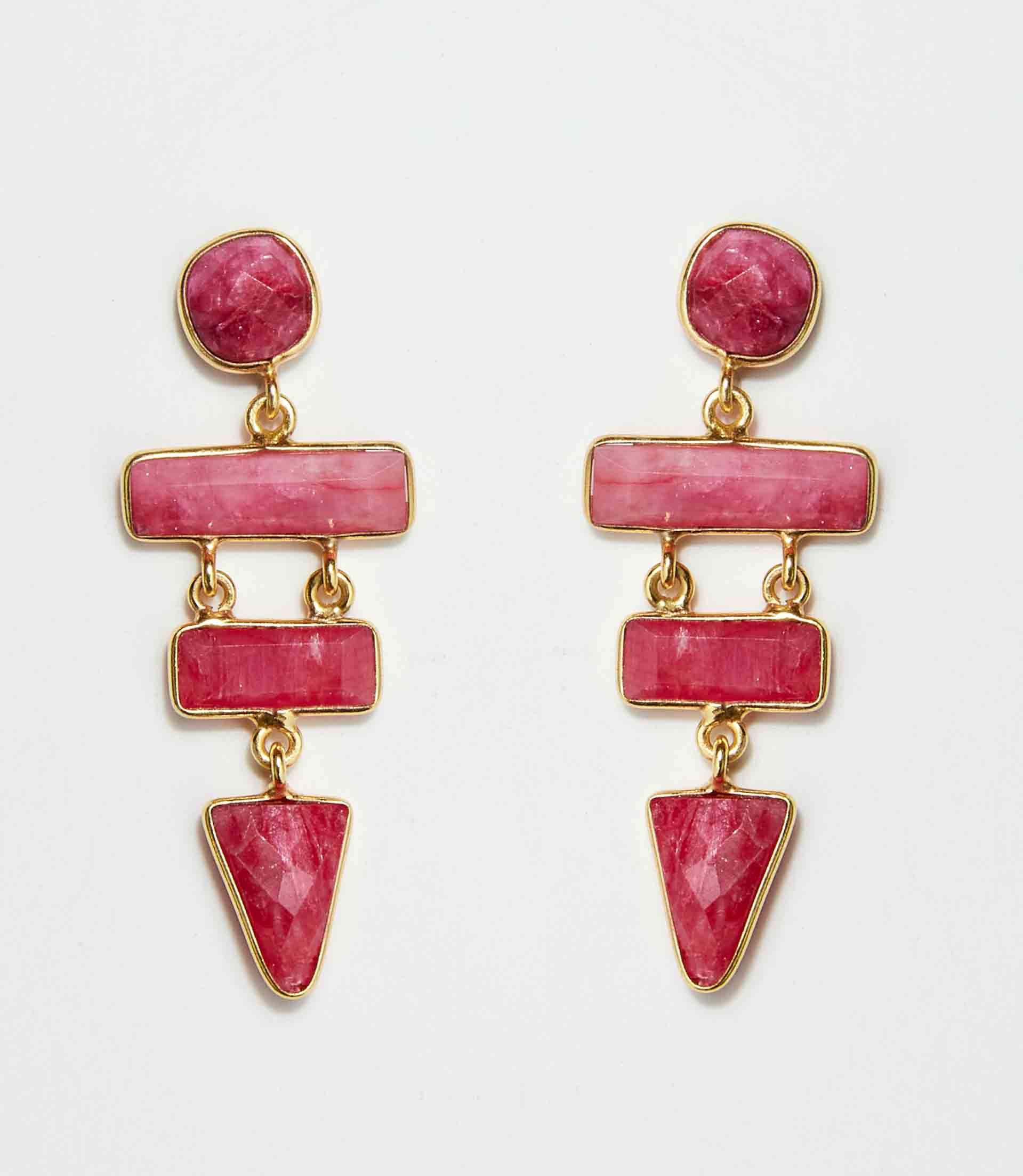 Gemstone Dangle Earrings