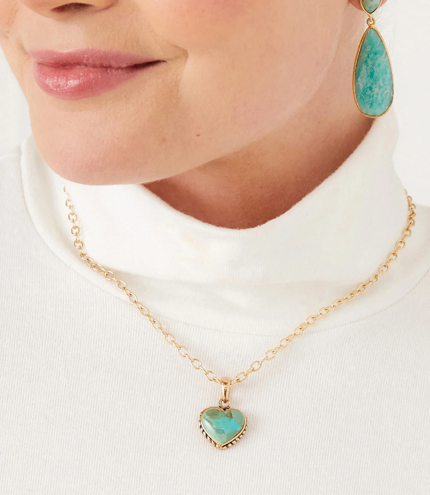 Turquoise Heart Pendant Necklace