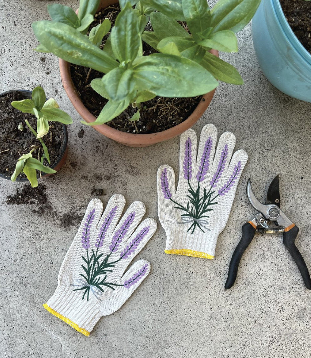 Lavender Print Gardening Gloves