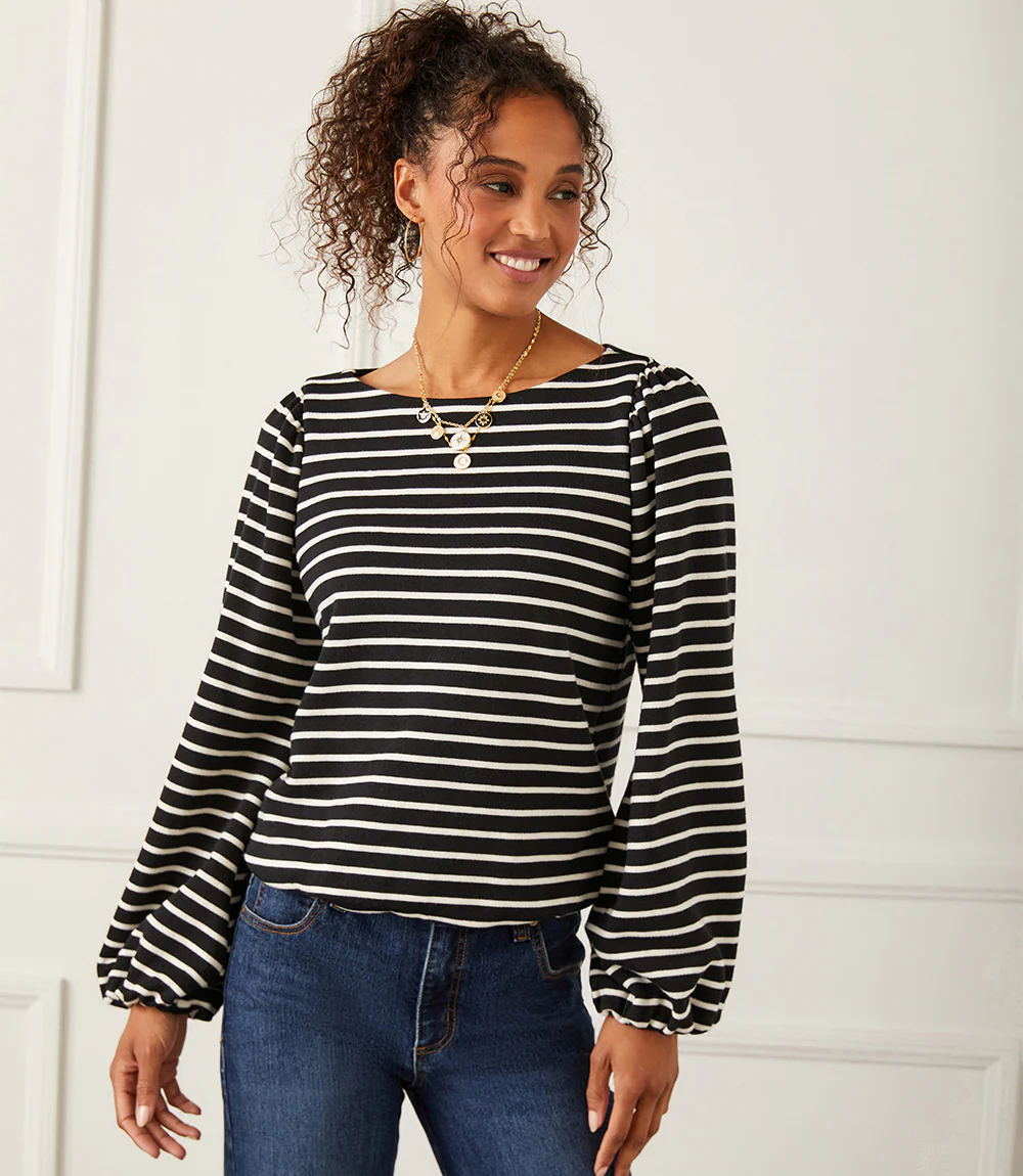 Stripe Boatneck Top