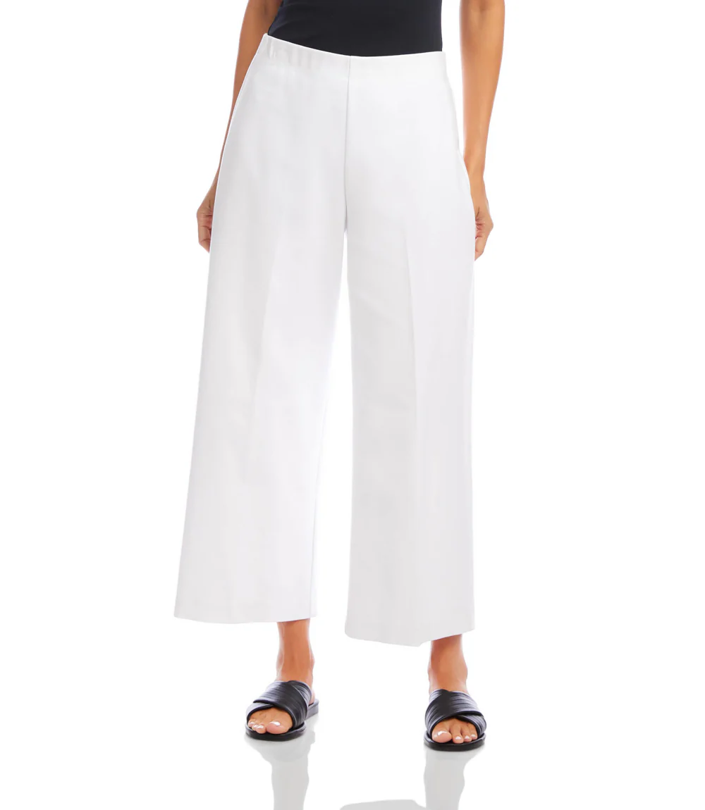 Petite Size Cropped Wide-Leg Pants