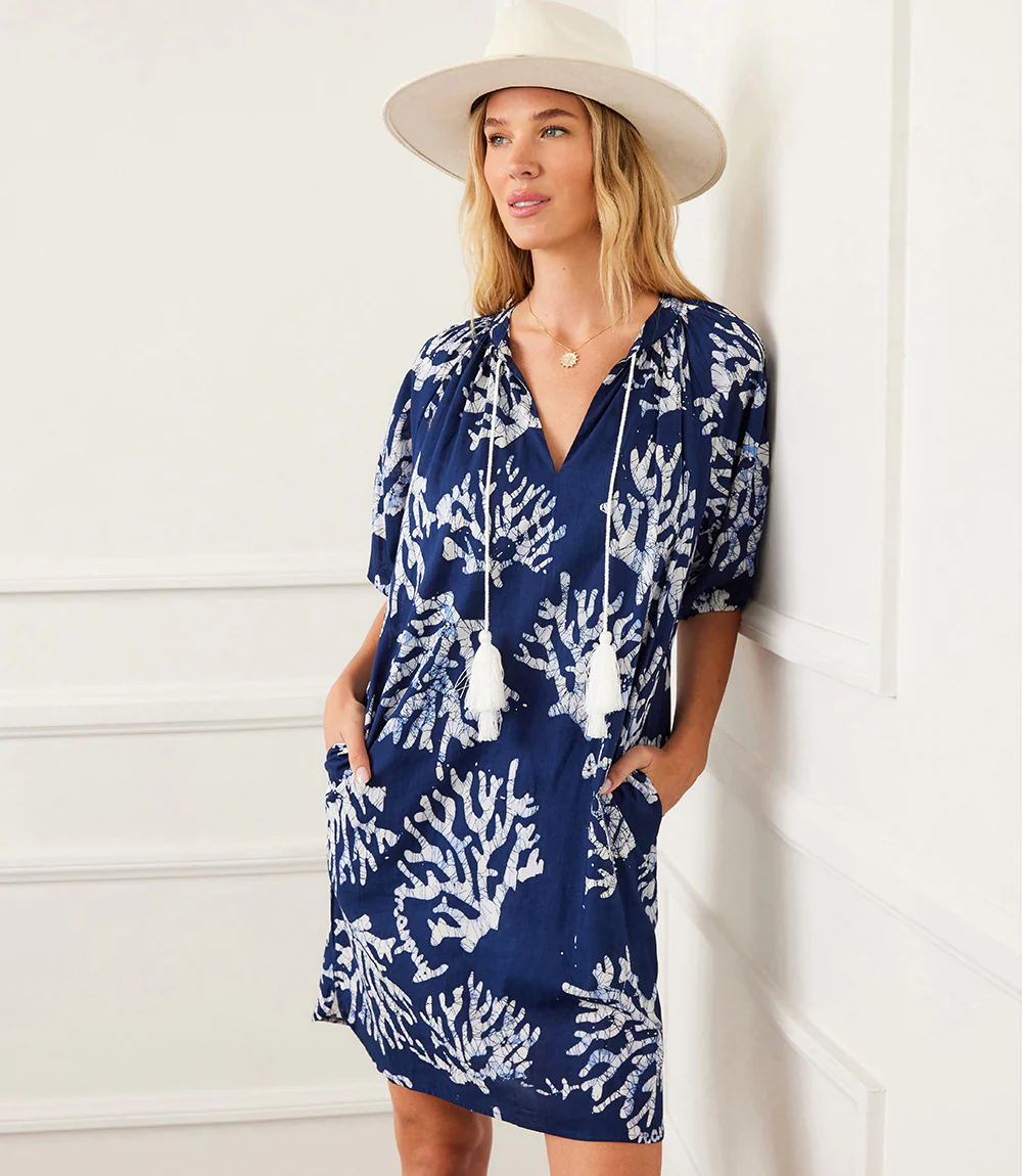 Puff Sleeve Tassel Dress