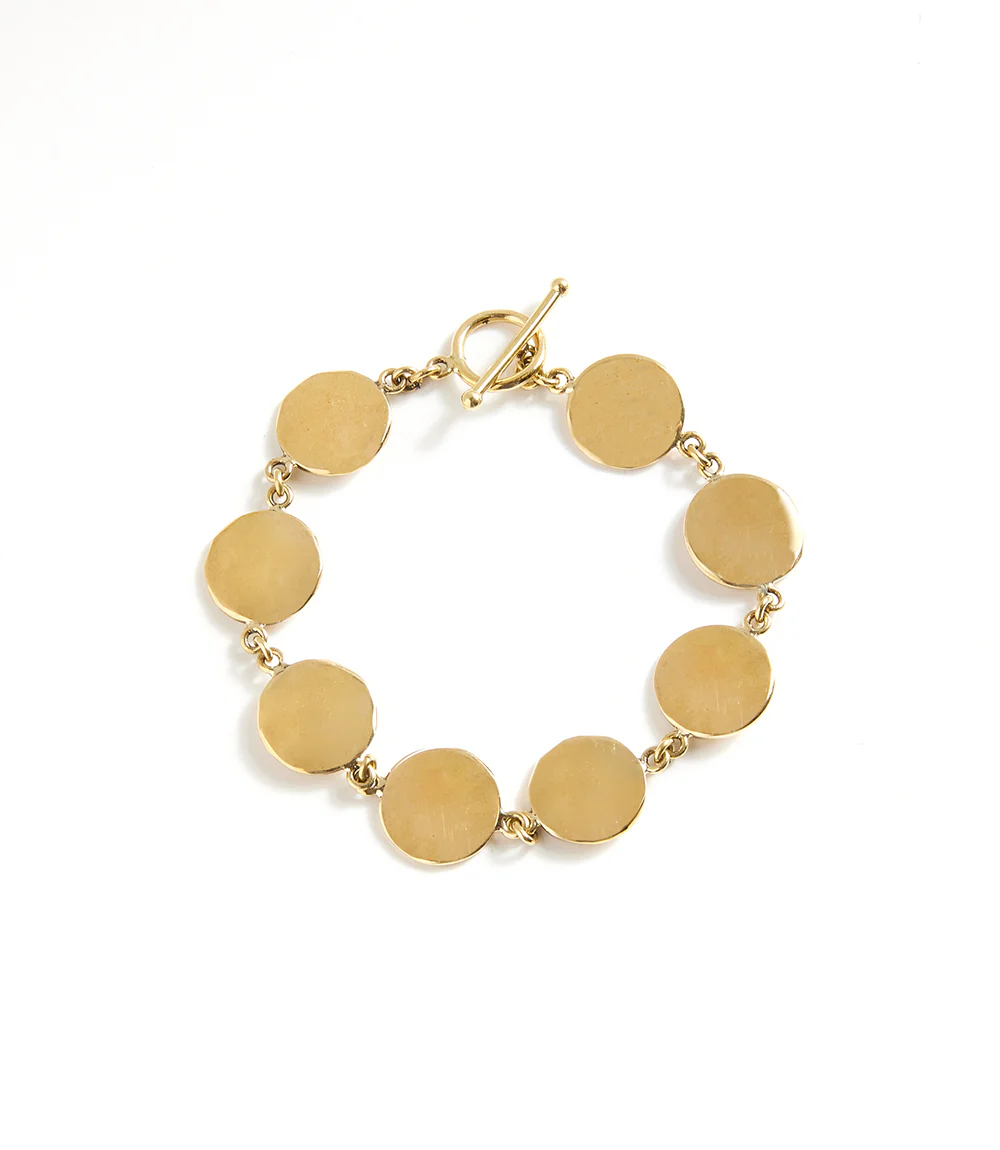 Gold Disc Station Bracelet