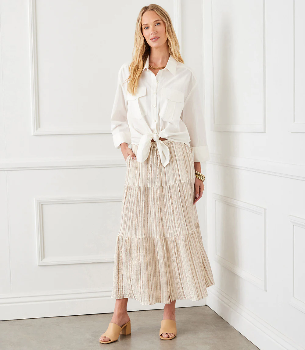 Long Sleeve Tie-Front Top