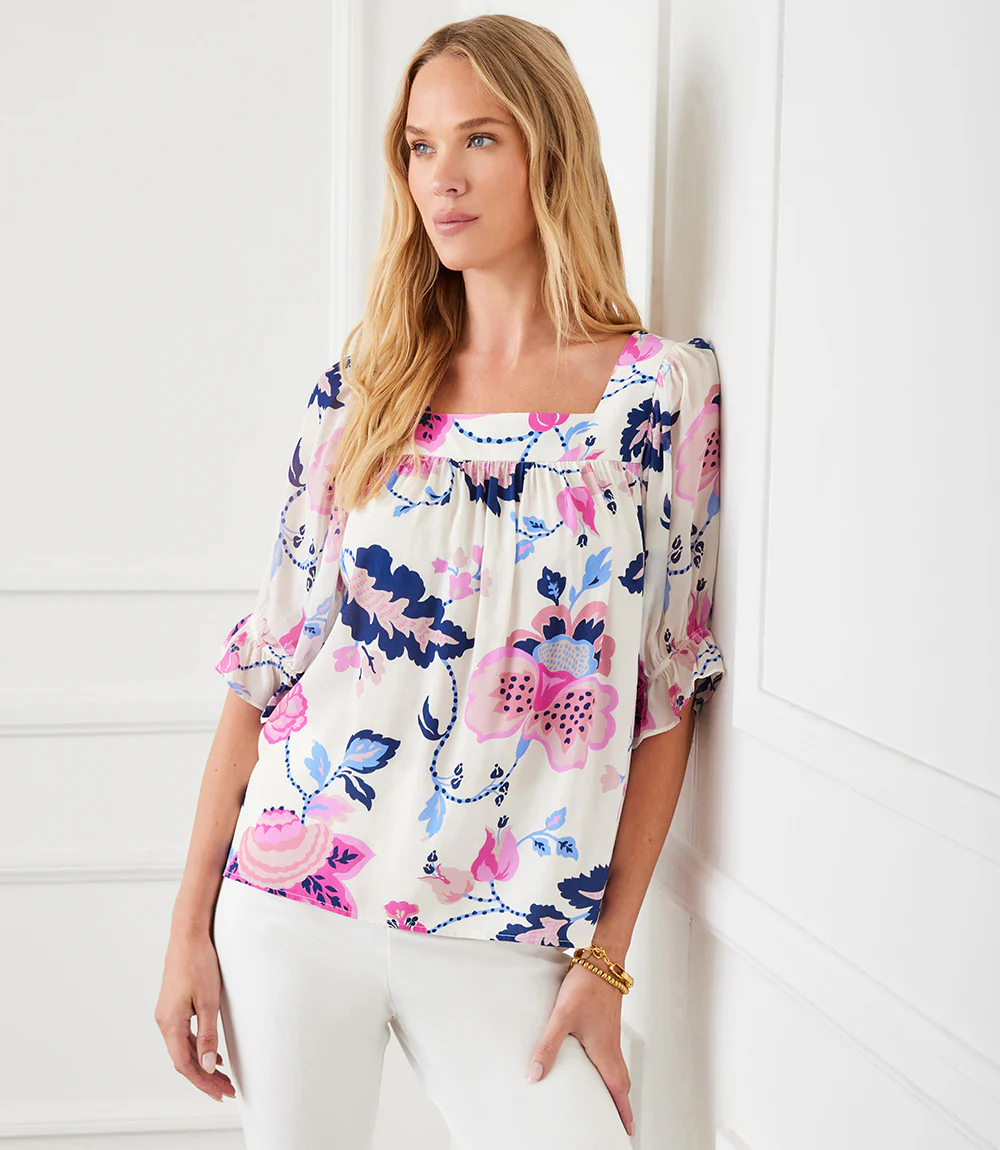 Contrast Square Neck Top