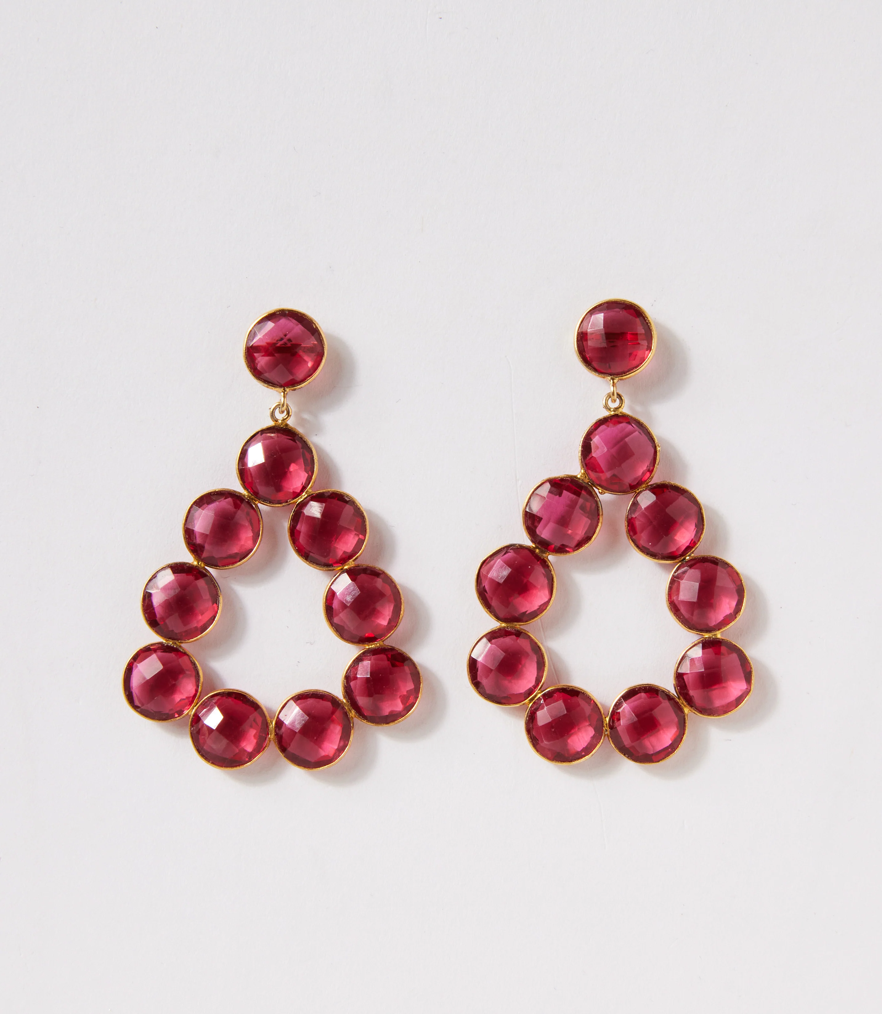 Gemstone Bezel Drop Earrings