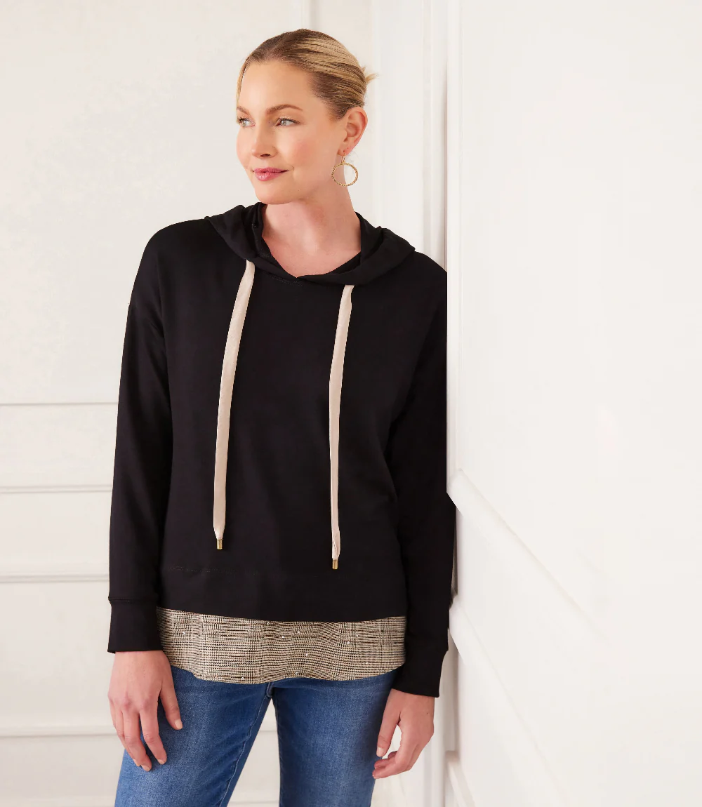 Contrast Hem Hoodie