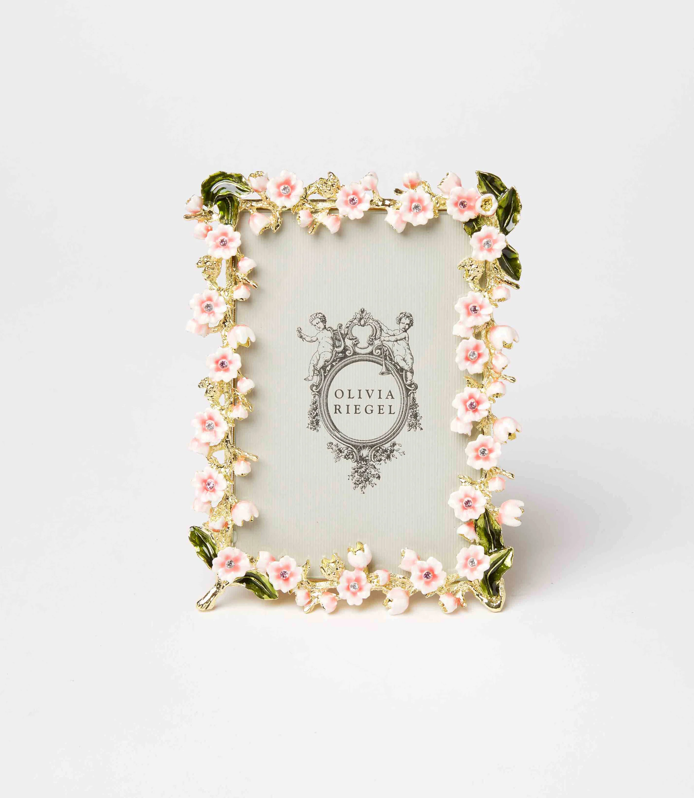 Floral Enamel And Crystal Frame