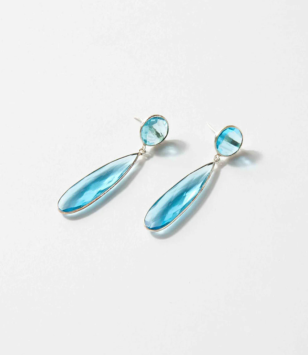 Long Teardrop Gemstone Earrings