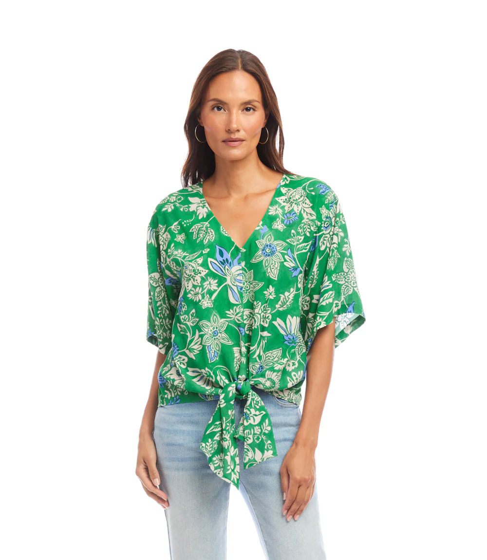 Short Sleeve Tie-Front Top