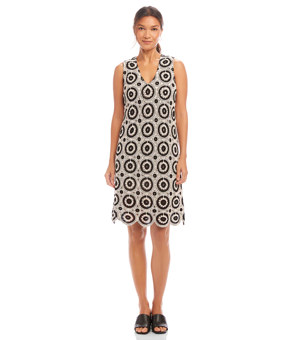 Sleeveless Crochet Shift Dress