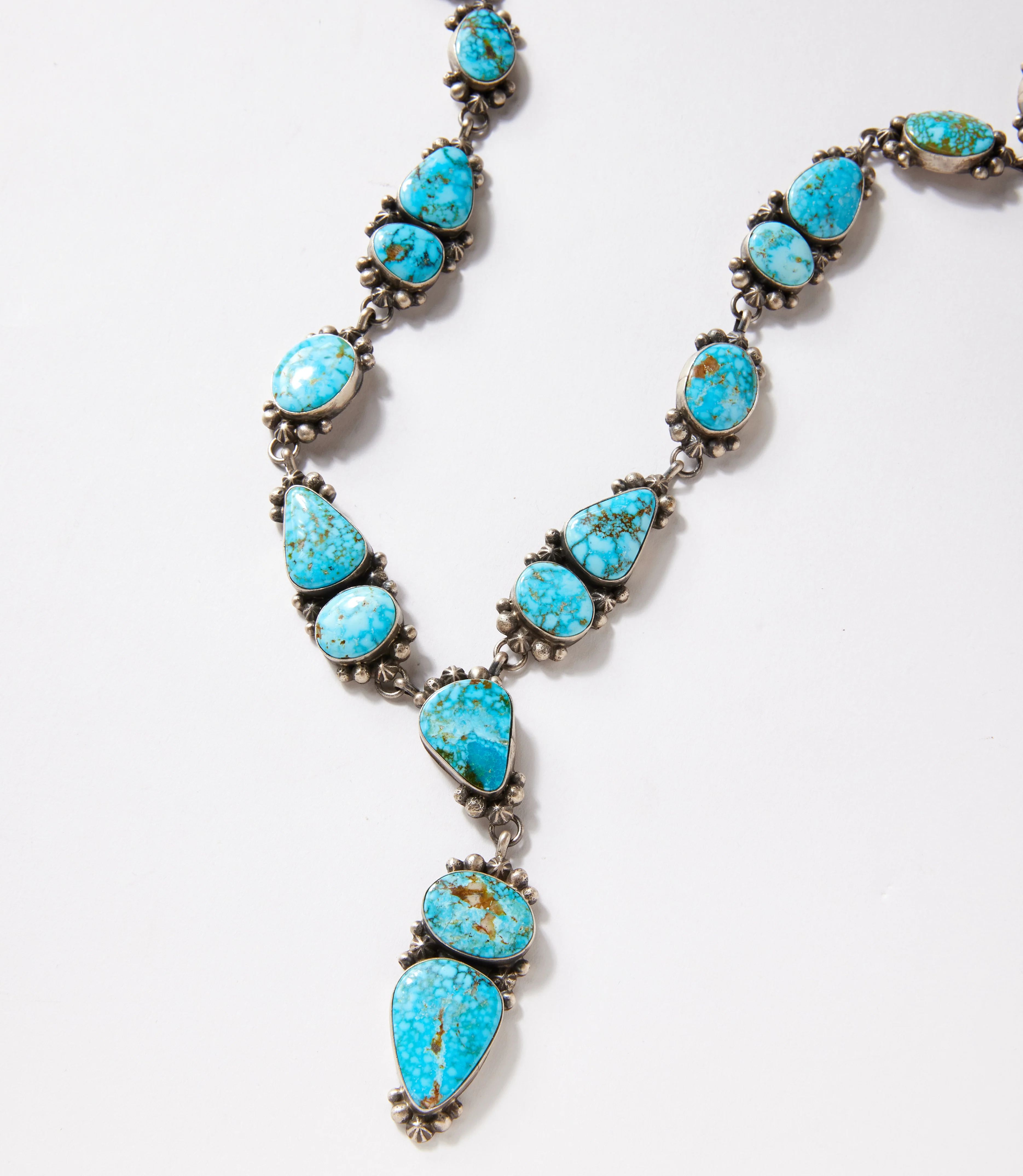 Kingman Turquoise Lariat Necklace And Earring Set