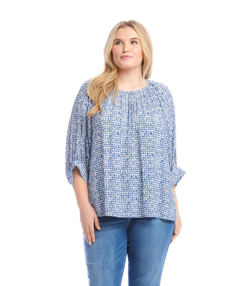 Plus Size Blouson Sleeve Top
