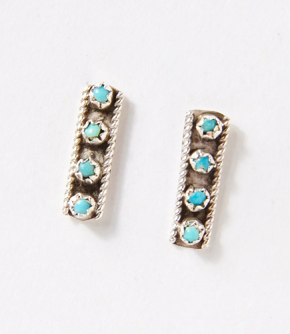 Turquoise Bar Stud Earrings