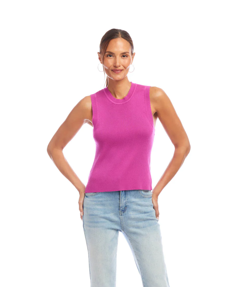 Sleeveless Ribbed Sweater Tank