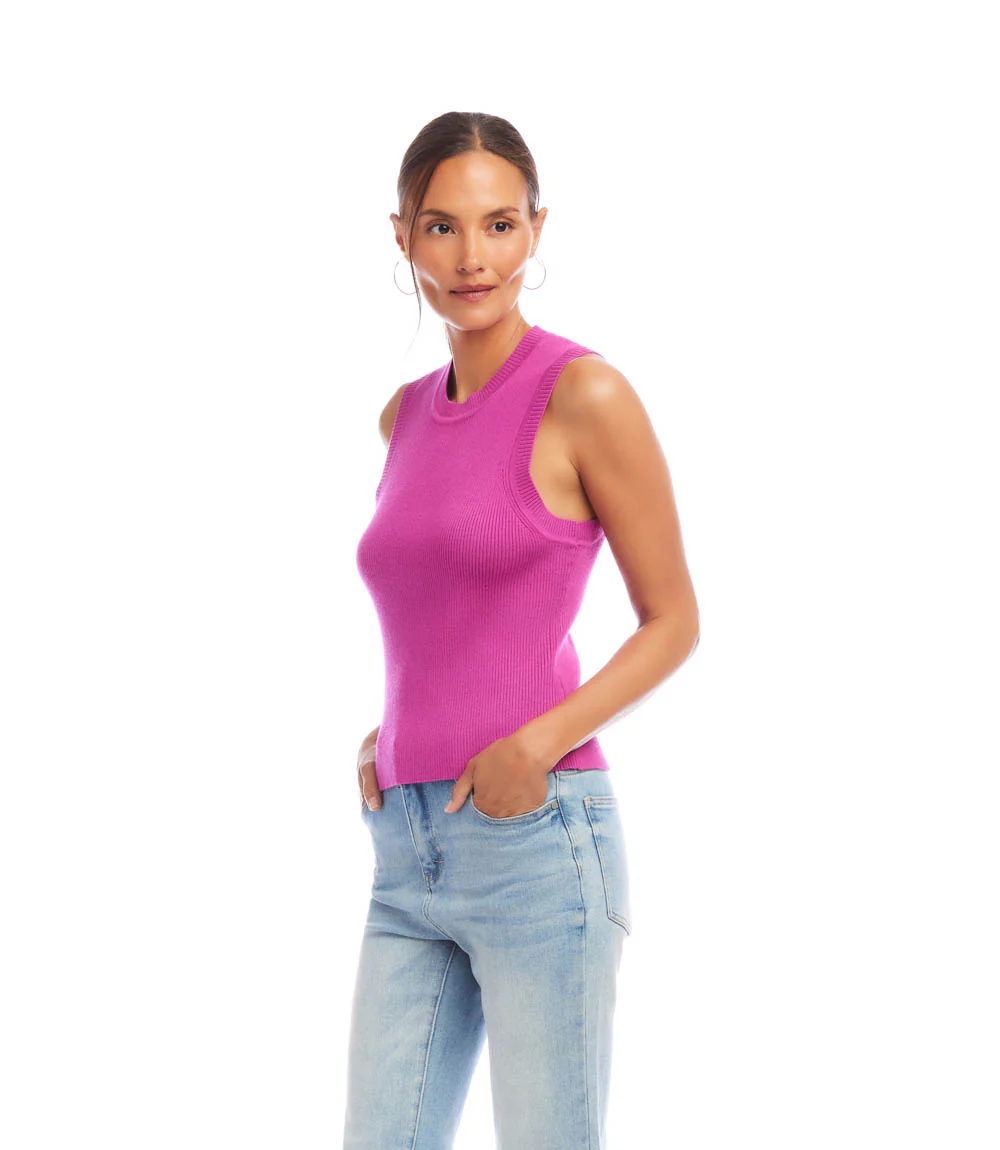 Sleeveless Ribbed Sweater Tank
