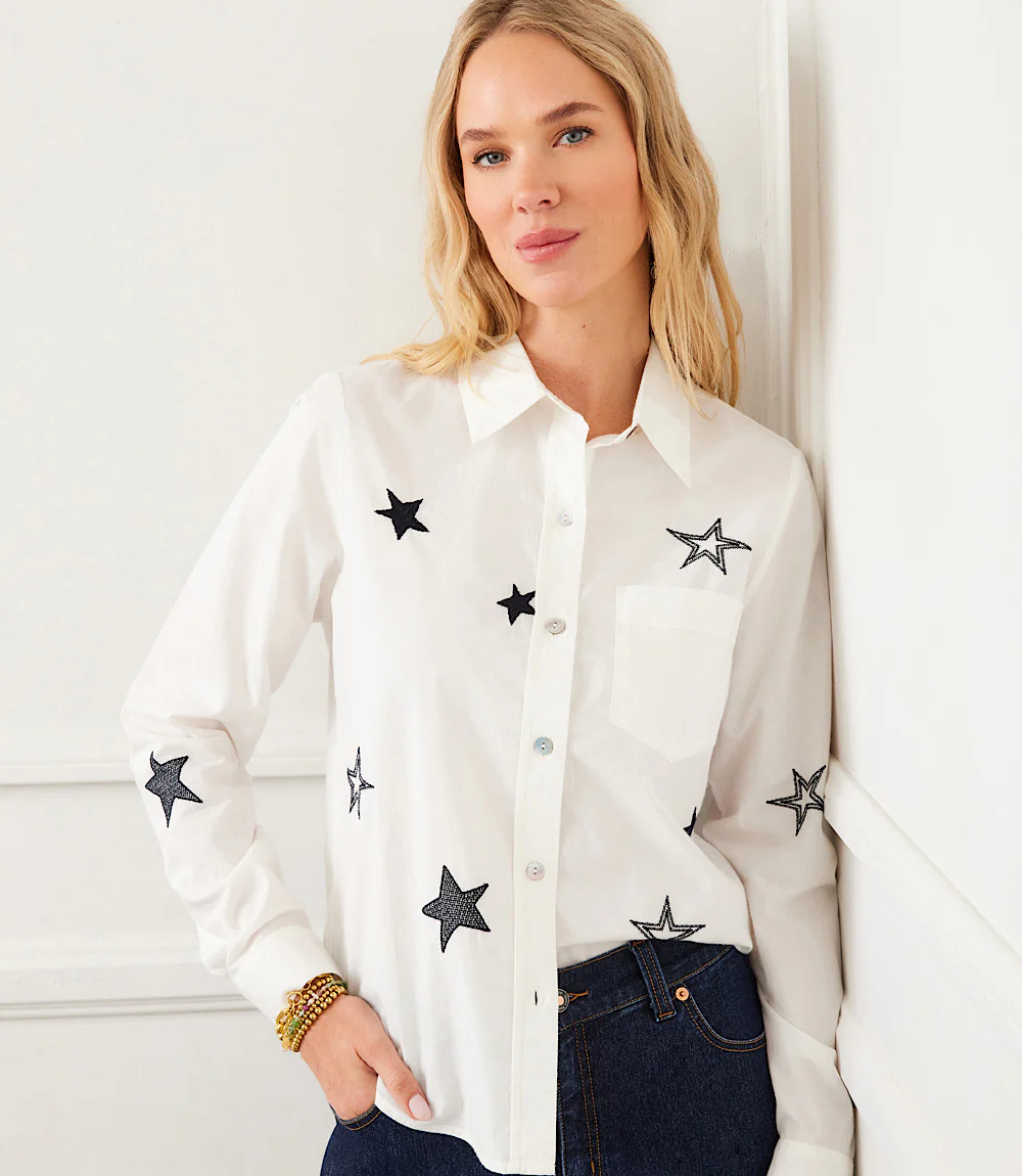Long Sleeve Embroidered Star Shirt