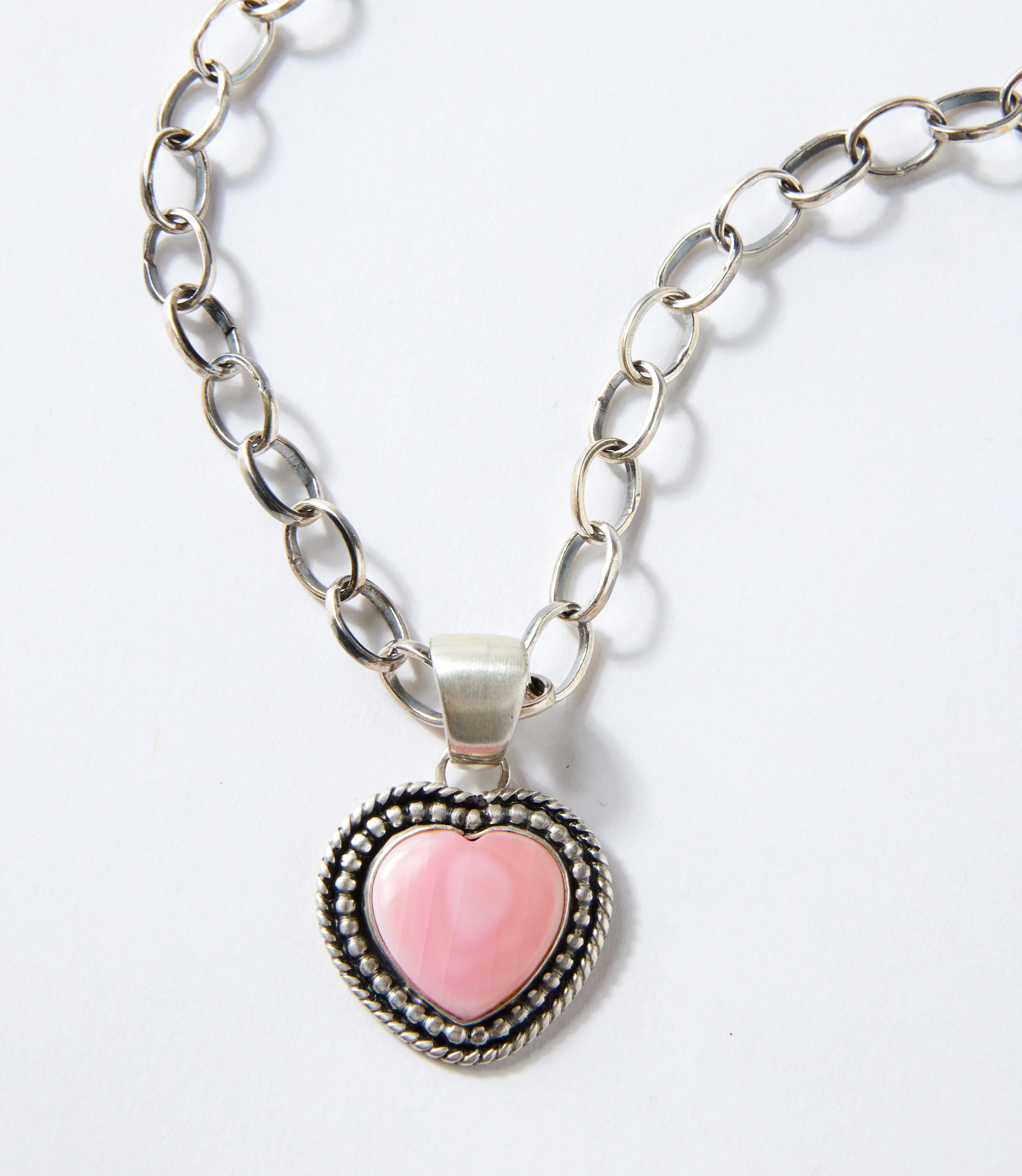 Pink Conch Heart Necklace