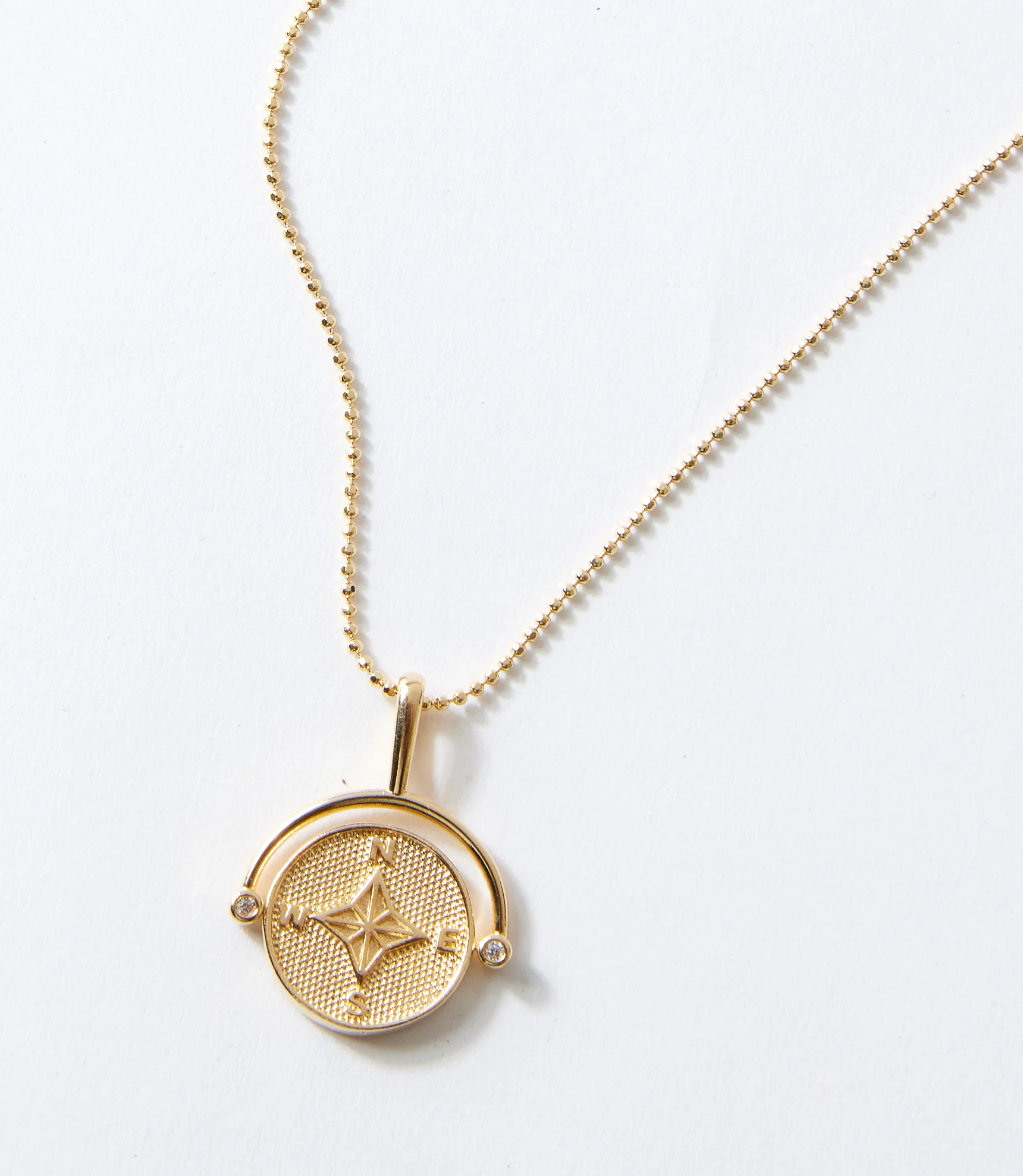 Compass Swivel Pendant Necklace