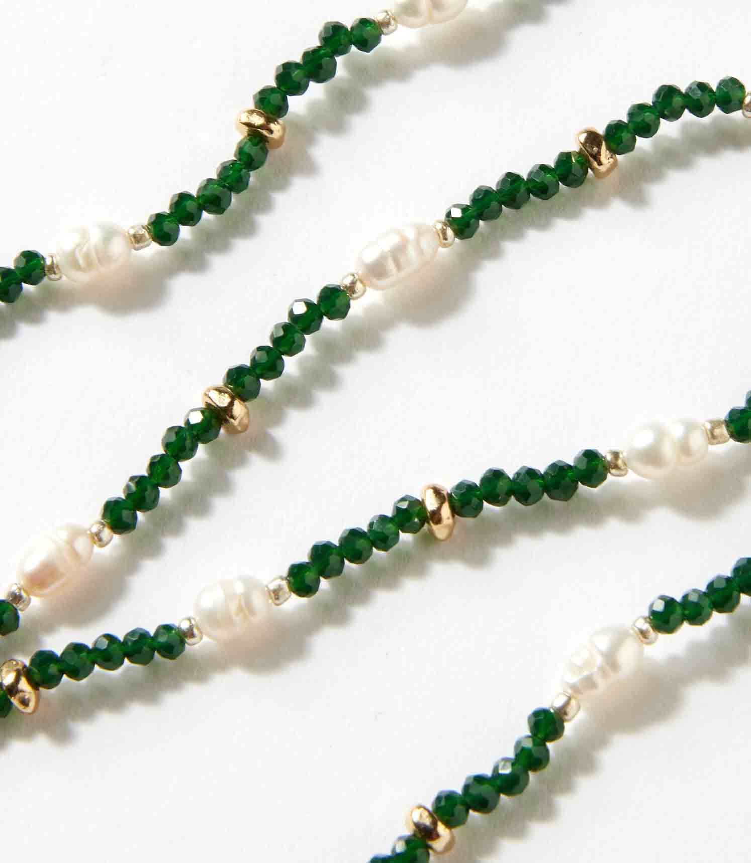 Beaded Gemstone And Pearl Stretch Bracelet