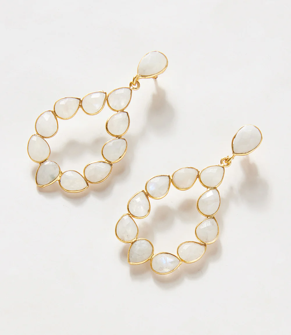 Multi Gemstone Drop Earrings