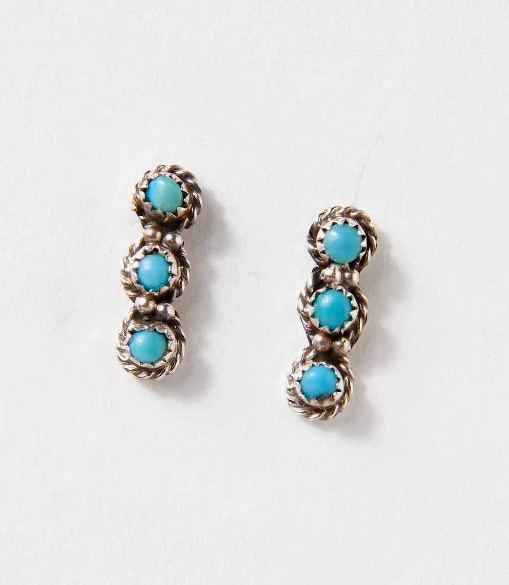 Turquoise Triple Dangle Earrings