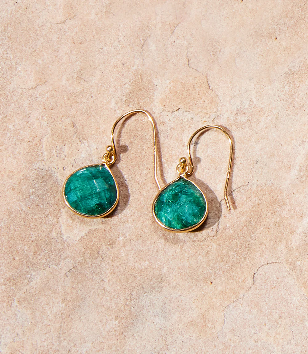 Gemstone Pear Drop Earrings