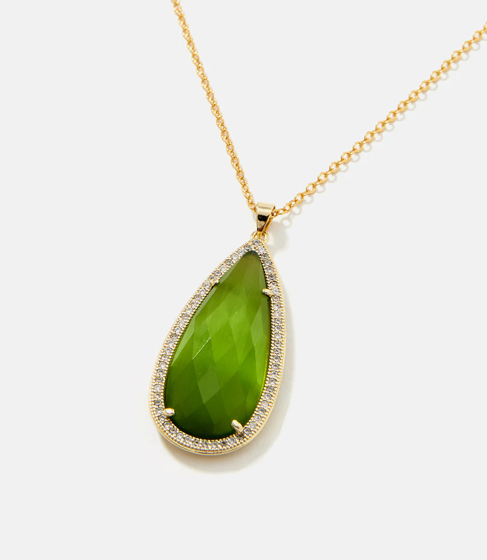 Pavé Teardrop Pendant Necklace