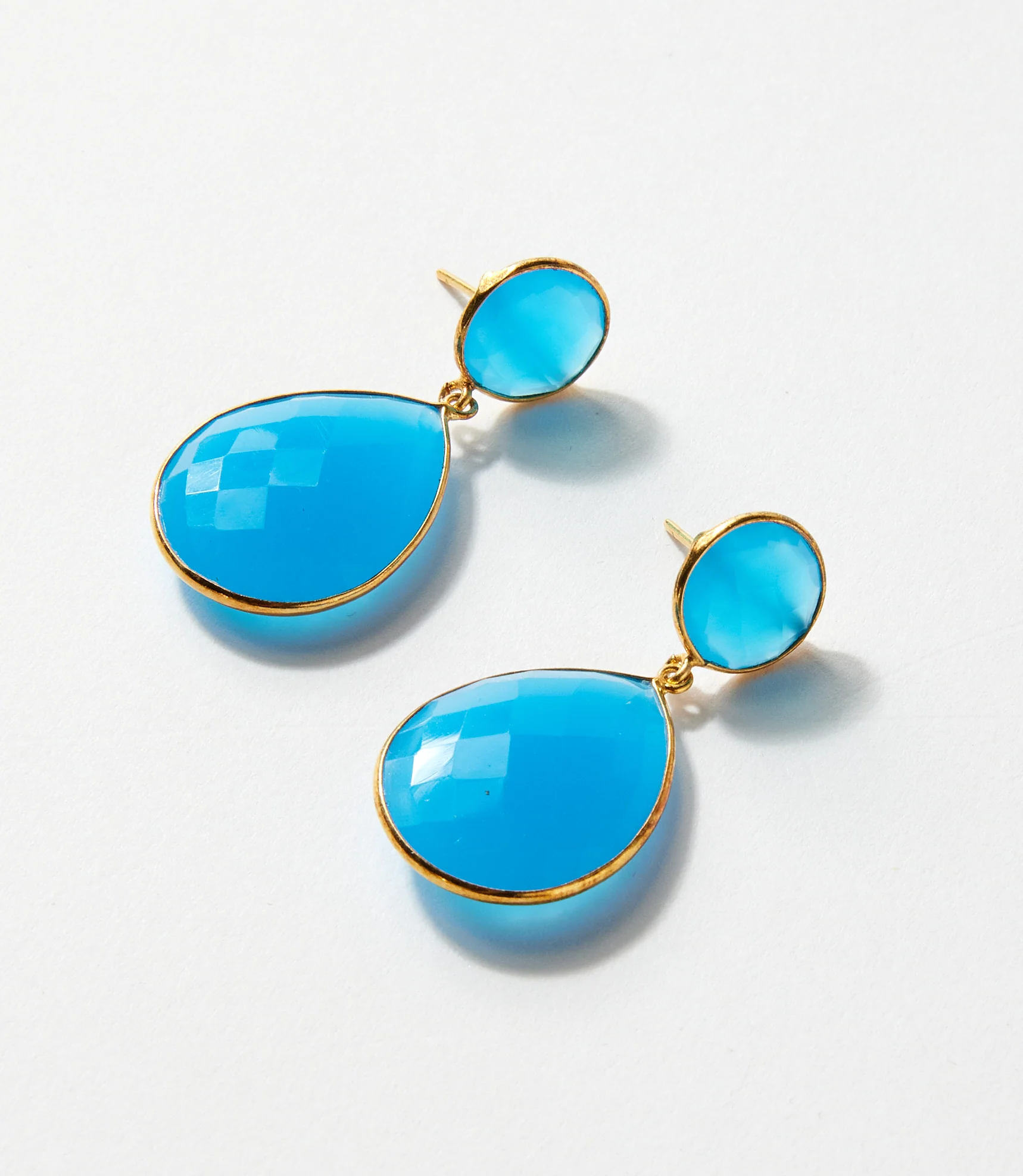 Teardrop Gemstone Drop Earrings