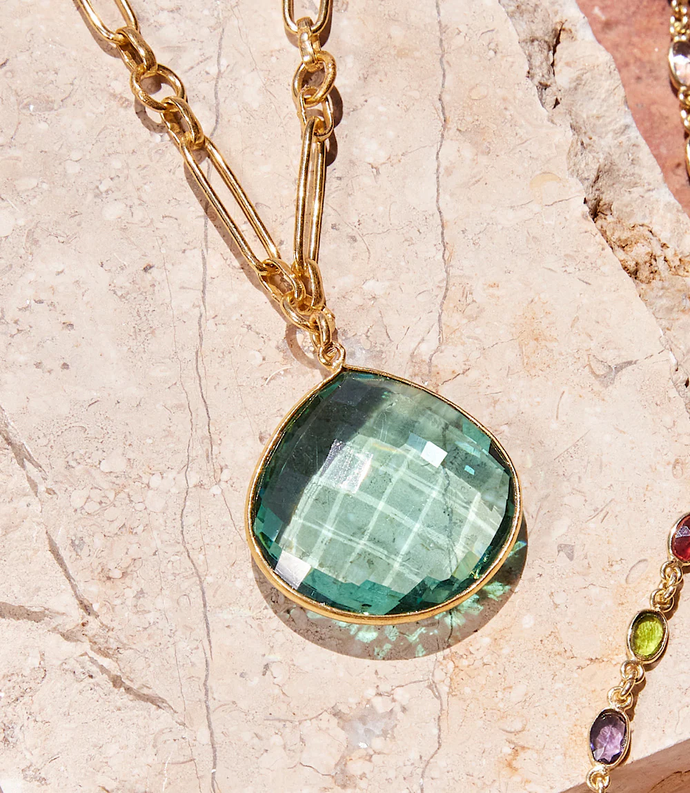 Aqua Quartz Pendant Necklace