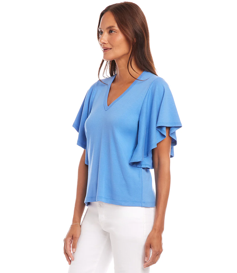 Flutter Sleeve V-Neck Top