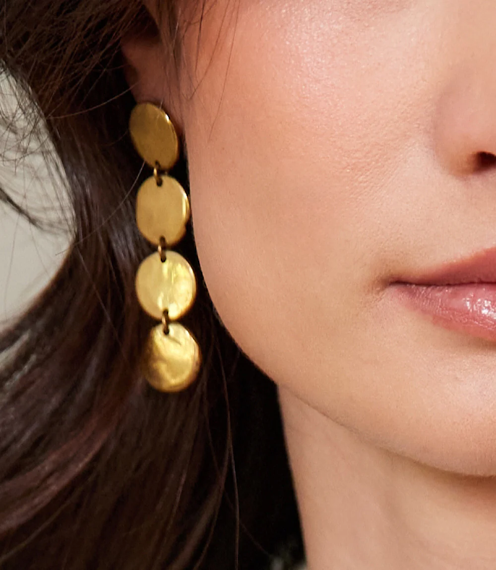 Gold Disc Earrings