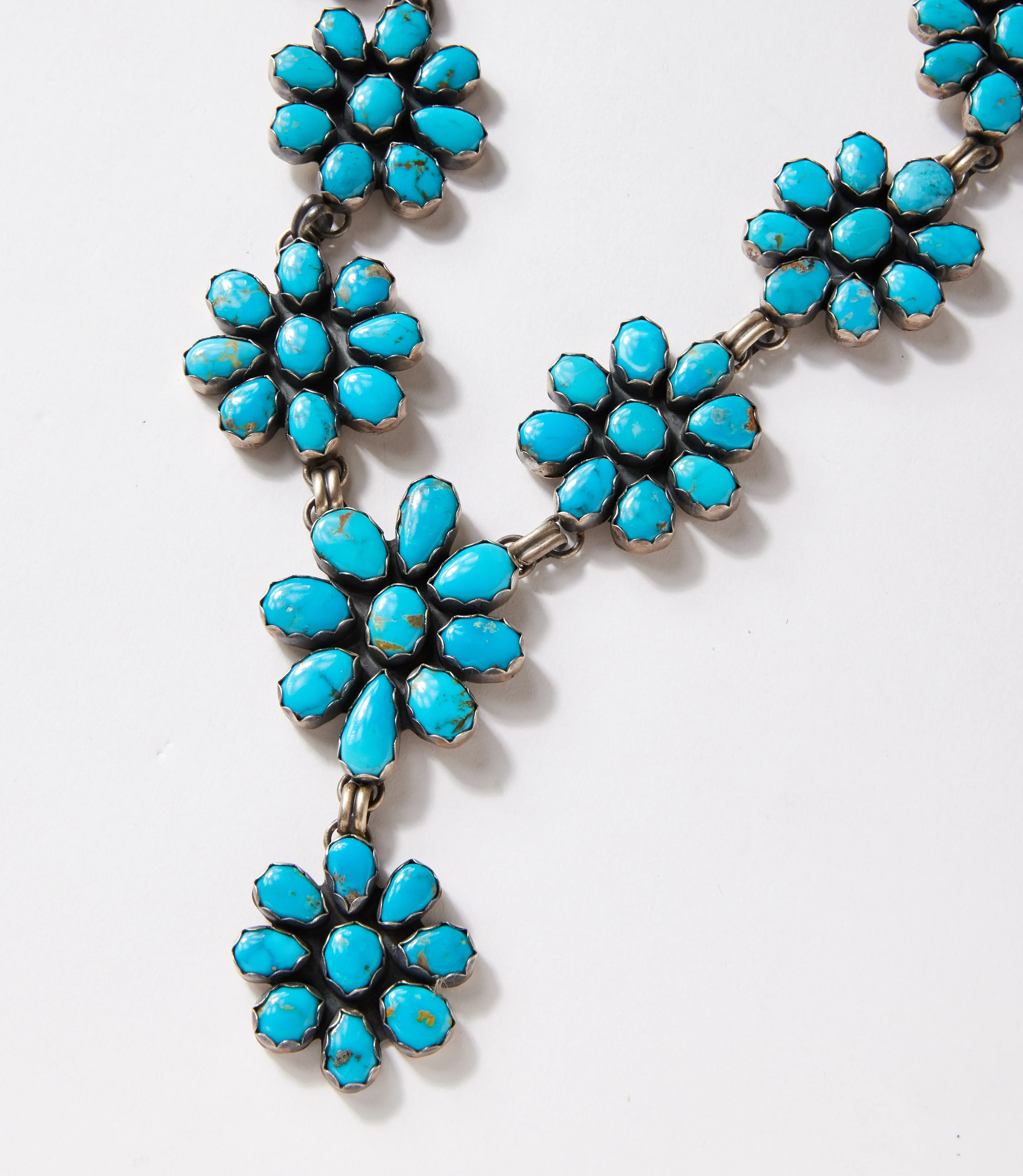 Kingman Turquoise Cluster Necklace