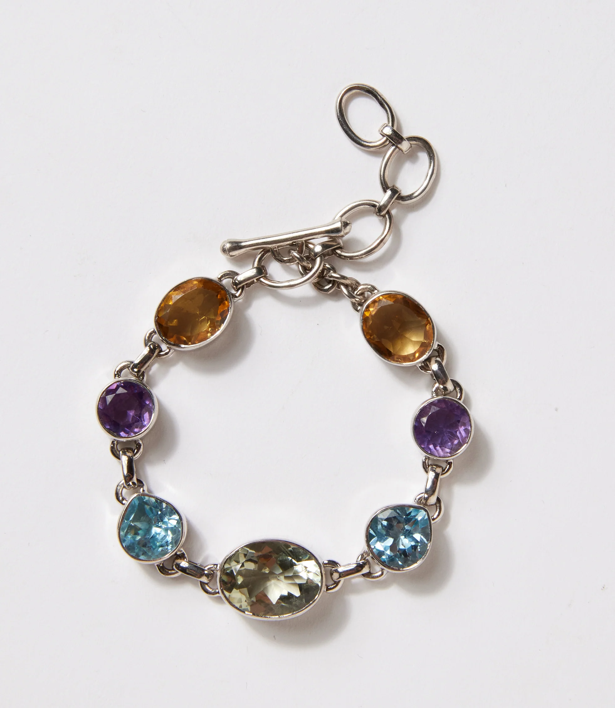 Amethyst, Topaz, And Citrine Bracelet