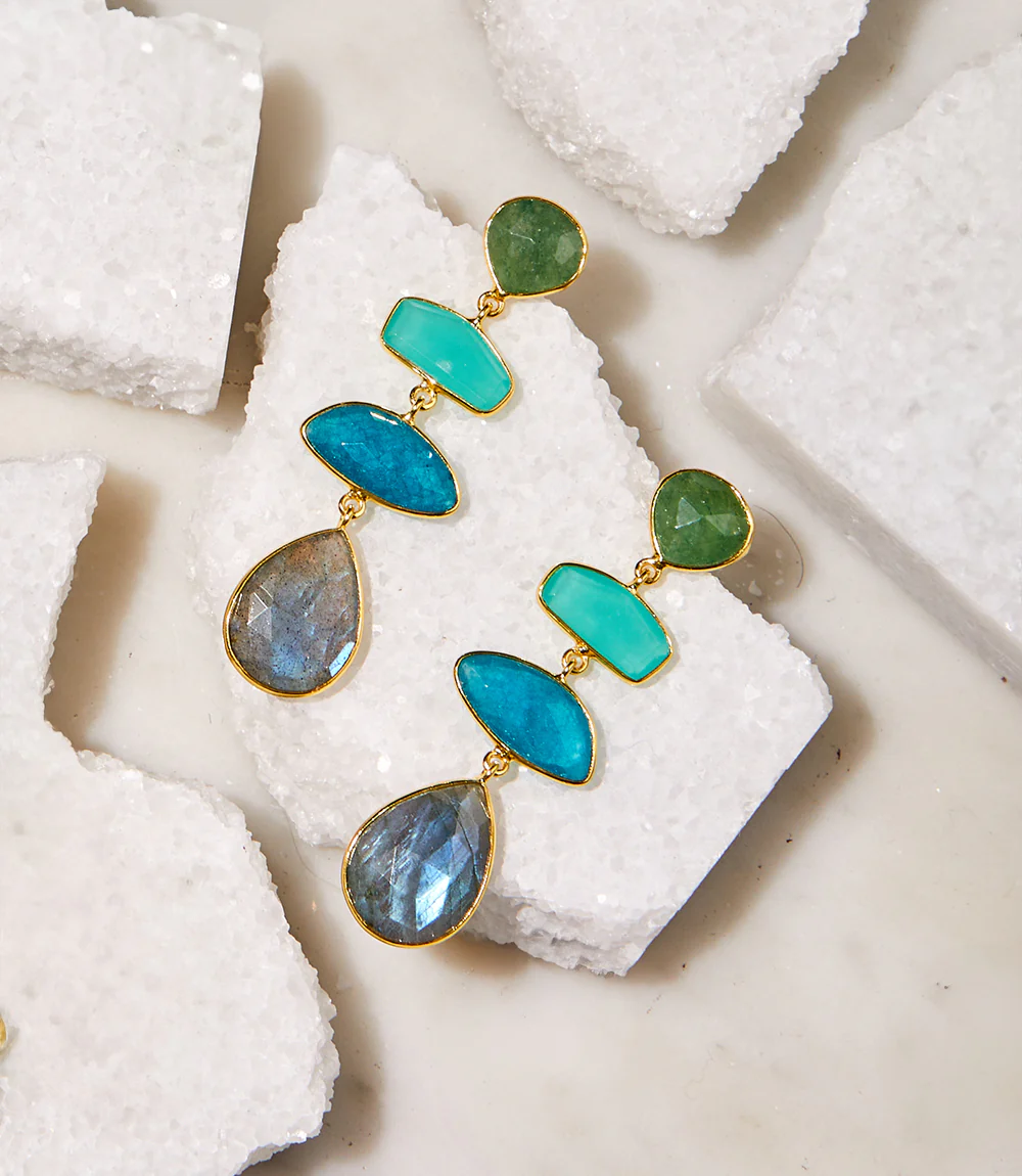 Tiered Gemstone Earrings
