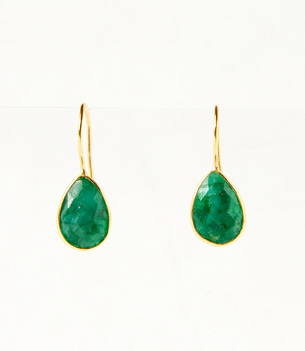 Gemstone Teardrop Earrings