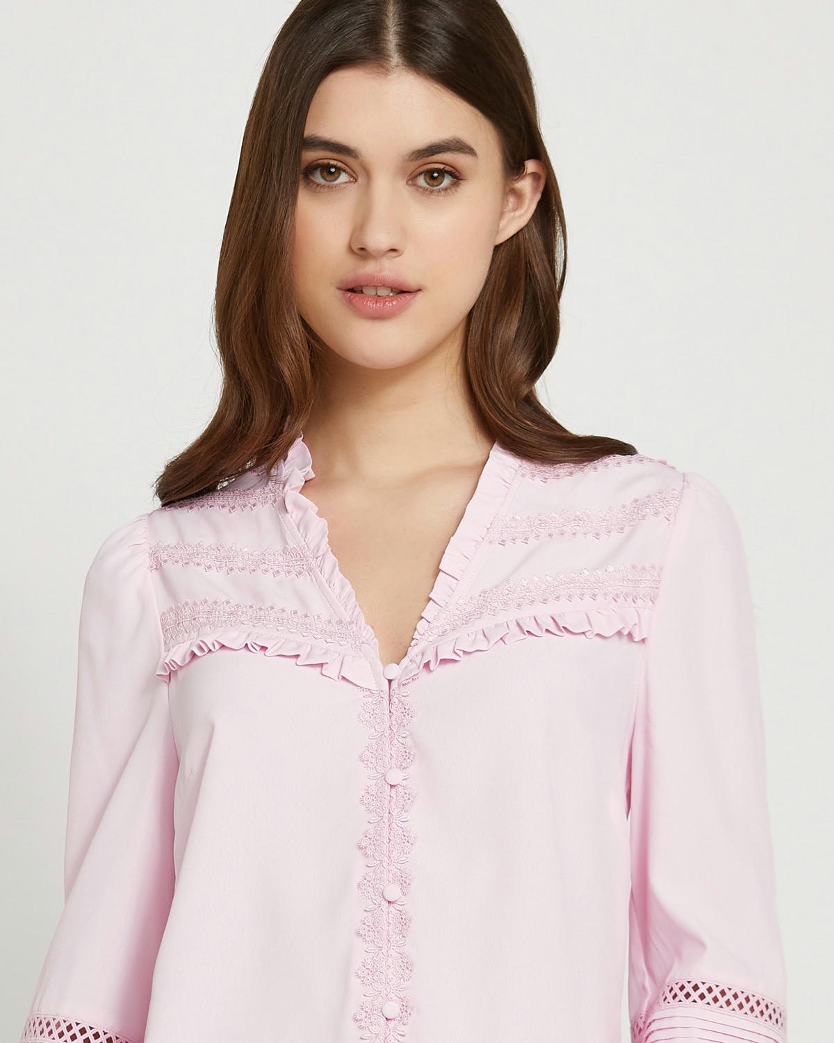 Savida Lily Lace Button Up Blouse