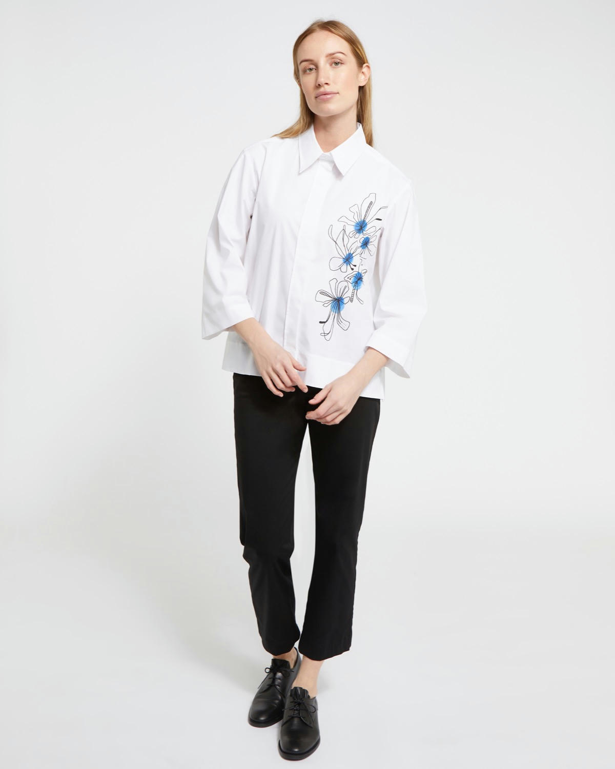 Carolyn Donnelly The Edit Cotton Blend Printed Shirt