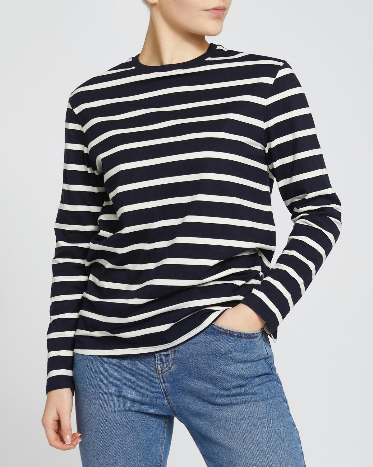 Long-Sleeved Striped Top