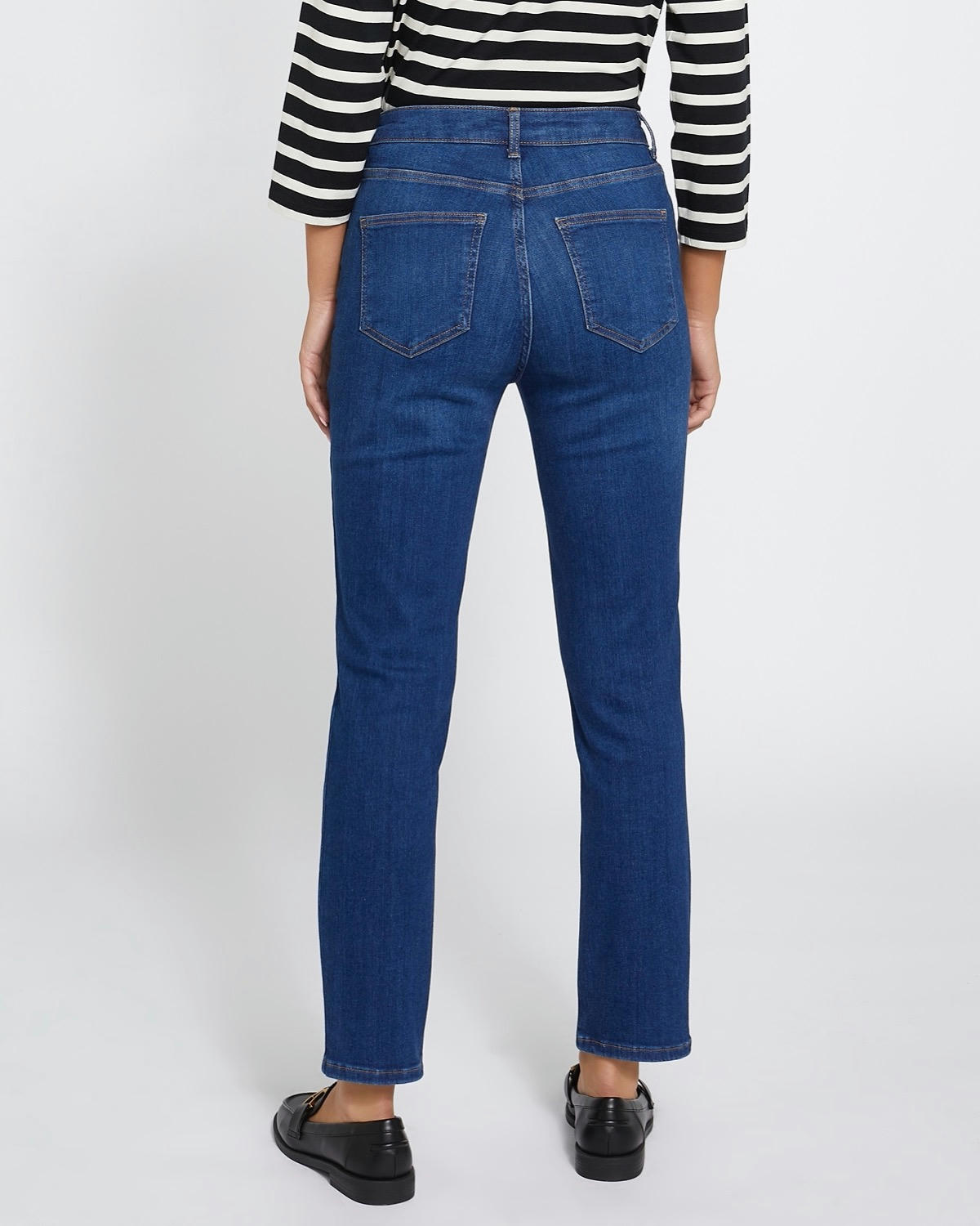 Mid Rise Slim Straight Jeans
