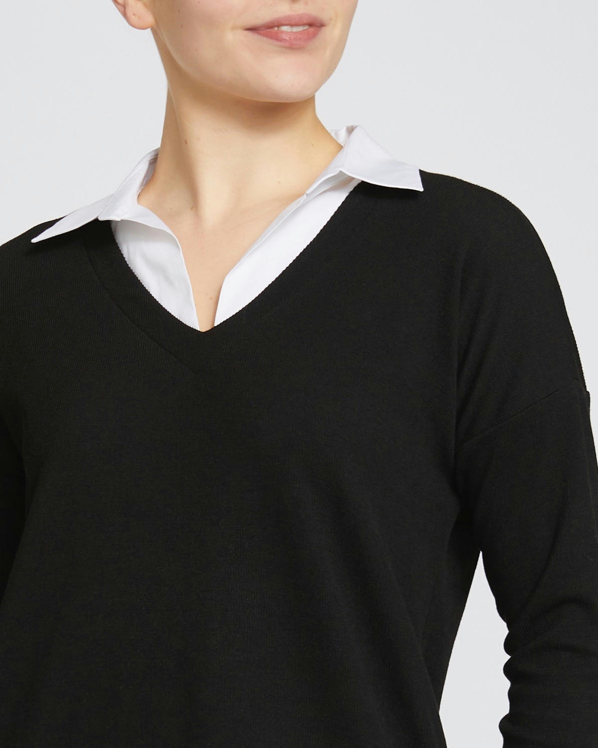 Plain Shirt Twofer Top