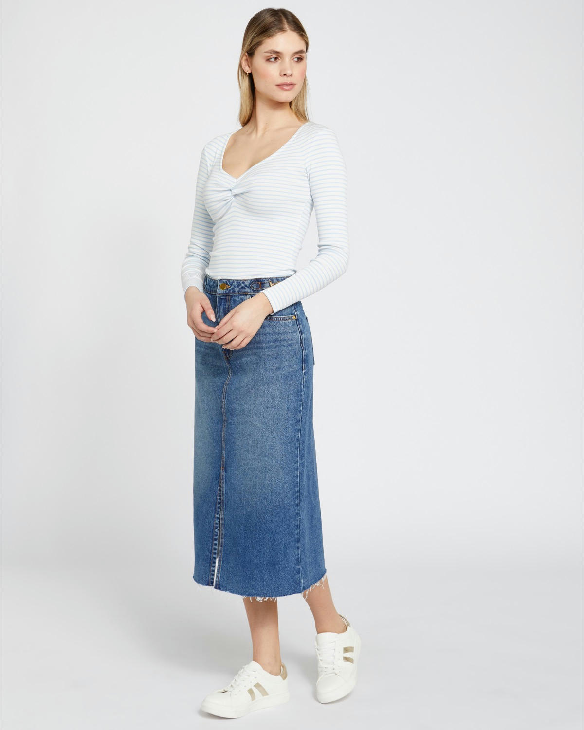 Savida Cara Twist Front Ribbed Top